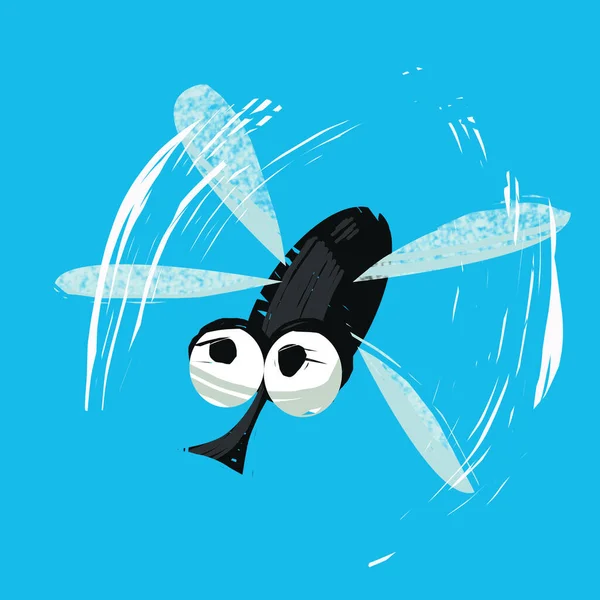 stock image cartoon scene with funny bug insect flying isolated illustration for children