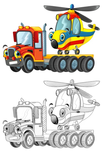 차량용 헬리콥터를 그림을 스케치 어린이들의 — 스톡 사진
