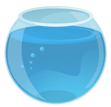 Akvaryumlu karikatür sahnesi çocuklar için izole edilmiş