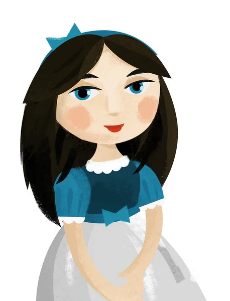 cartoon scene with princess smiling illustration for children