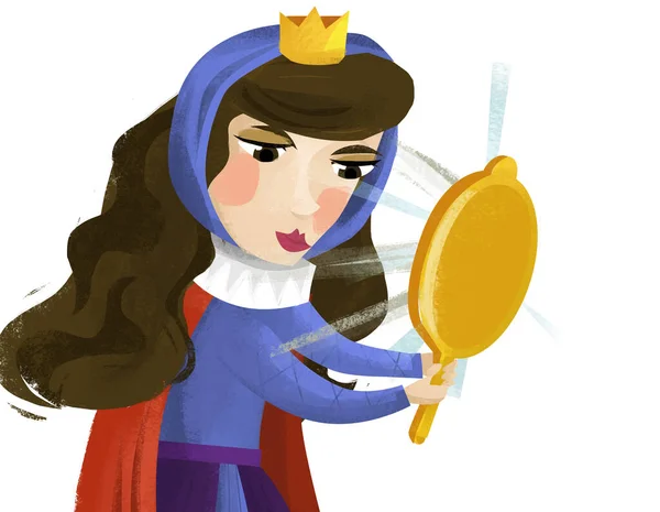 Cartoon Szene Mit Prinzessin Lächelnd Illustration Für Kinder — Stockfoto