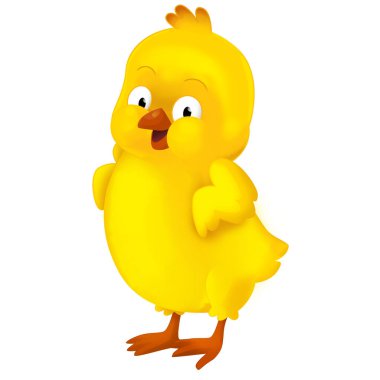 happy easter chicken isolated illustration for children