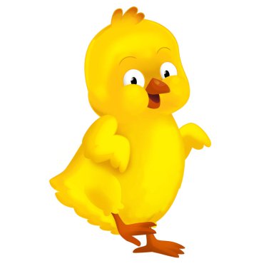 happy easter chicken isolated illustration for children