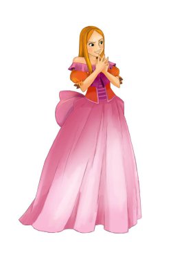 Çocuklar için prenses resimli karikatür sahnesi