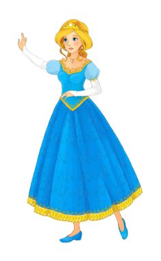 Çocuklar için prenses resimli karikatür sahnesi