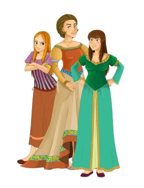 Çocuklar için prenses resimli karikatür sahnesi