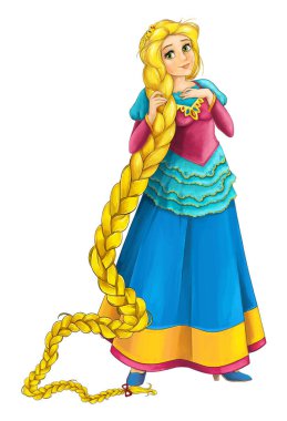 Çocuklar için prenses resimli karikatür sahnesi