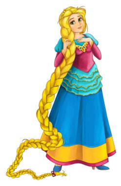 Çocuklar için prenses resimli karikatür sahnesi