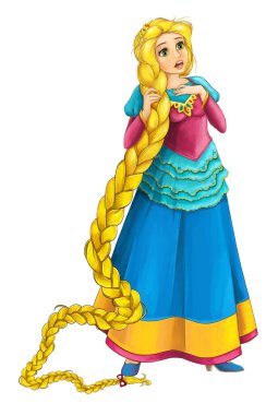 Çocuklar için prenses resimli karikatür sahnesi