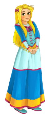 Çocuklar için prenses resimli karikatür sahnesi