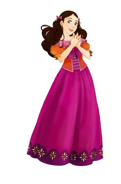 Çocuklar için prenses resimli karikatür sahnesi