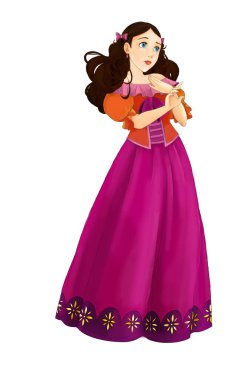 Çocuklar için prenses resimli karikatür sahnesi