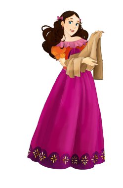 Çocuklar için prenses resimli karikatür sahnesi