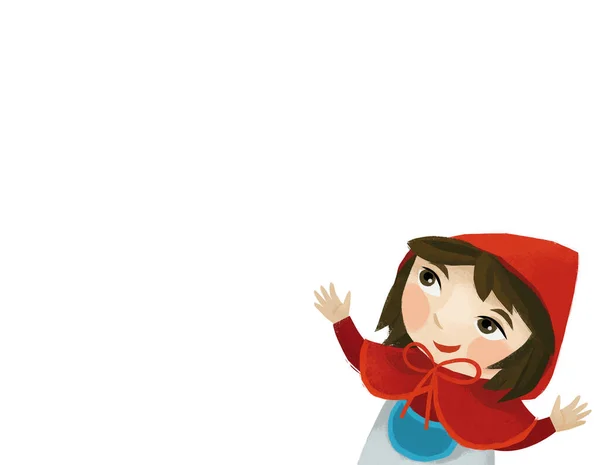 Cartoon Szene Mit Kleinen Mädchen Enkelin Lächelnde Illustration — Stockfoto