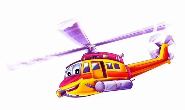 Helicóptero Rescate Ambulancia Dibujos Animados Volando Servicio Ilustración — Foto de Stock