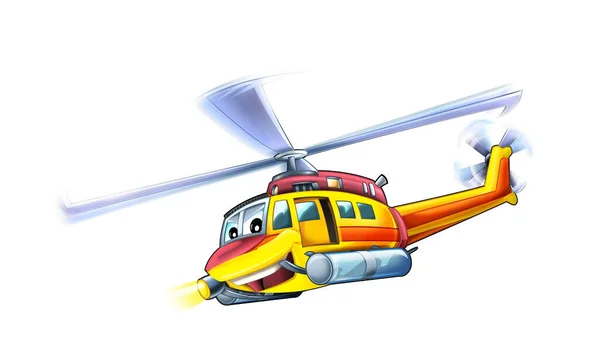Cartoon Helicopter Flying Duty Rescue Illustration — Stockfoto