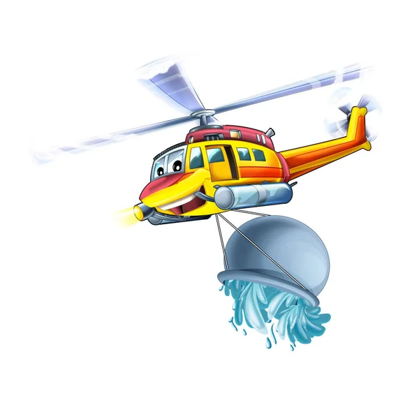 Cartoon Helicopter Flying Duty Rescue Illustration — Foto de Stock