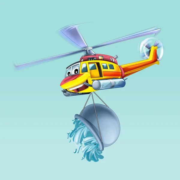 Cartoon Helicopter Flying Duty Rescue Illustration — Fotografia de Stock