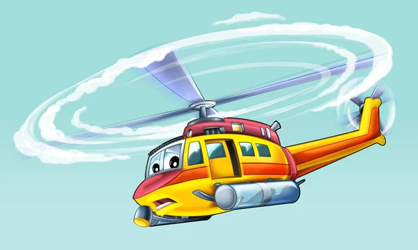 Cartoon Helicopter Flying Duty Rescue Illustration — Fotografia de Stock