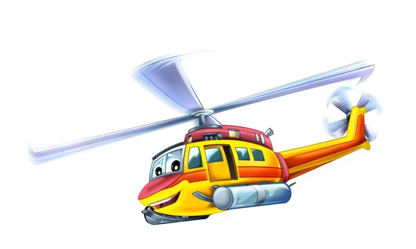 Cartoon Helicopter Flying Duty Rescue Illustration — Stockfoto