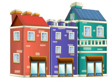 cartoon scene with urban city houses buildings isolated illustration