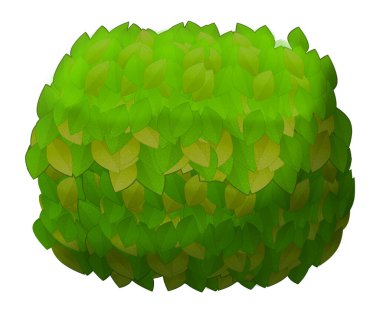 cartoon nature element bushes and grass isolated illustration