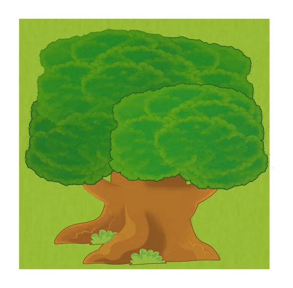 Cartoon Nature Element Tree Isolated Illustration — Stok fotoğraf
