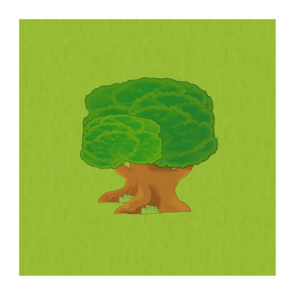 Cartoon Nature Element Tree Isolated Illustration — 스톡 사진