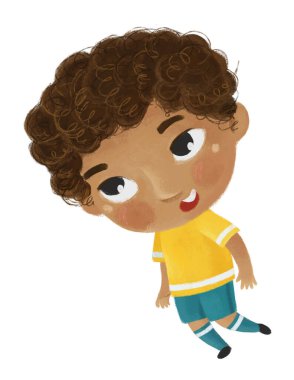 Çocukların futbol oynadığı çizgi film sahnesi - çocuklar için çizim