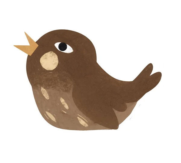 Desenhos Animados Animal Pássaro Robin Fundo Branco Ilustração Para Crianças — Fotografia de Stock