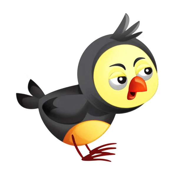 Kreskówka Kolorowy Ptak Latający Robi Śmieszne Emocje Odizolowana Ilustracja Dla — Zdjęcie stockowe