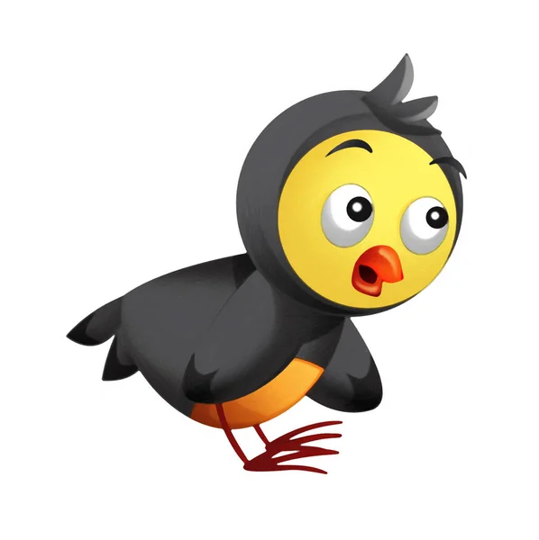 Cartoon Barevné Pták Létání Dělá Legrační Emoce Izolované Ilustrace Pro — Stock fotografie