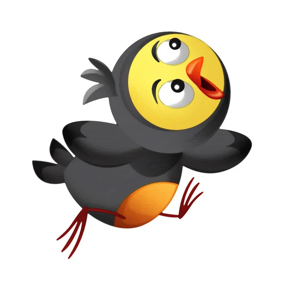 Cartoon Colorful Bird Flying Doing Funny Emotions Isolated Illustration Kids — Stock Photo, Image