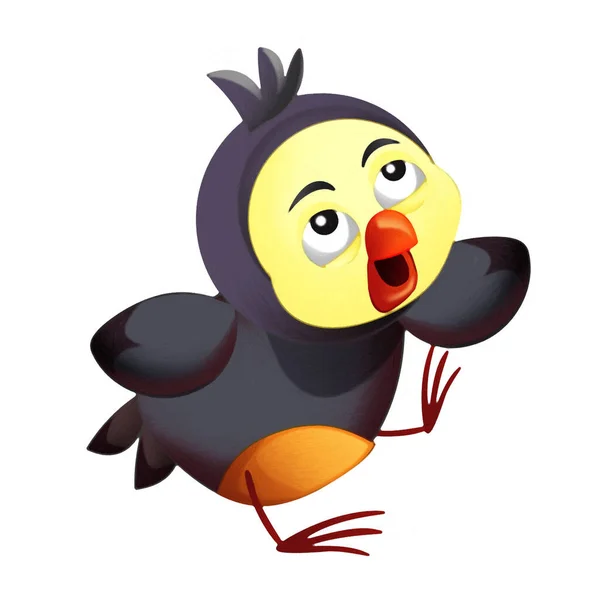 Cartoon Bunte Vogel Fliegen Dabei Lustige Emotionen Isolierte Illustration Für — Stockfoto
