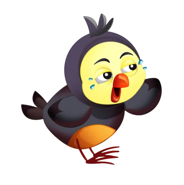 Cartoon Barevné Pták Létání Dělá Legrační Emoce Izolované Ilustrace Pro — Stock fotografie