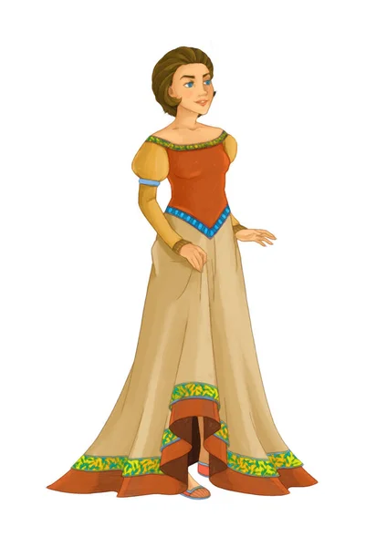 Cartoon Scene Princess Standing Illustration Children — Stock Photo, Image