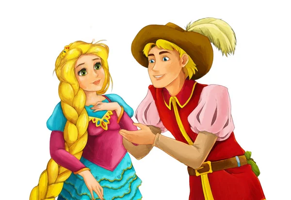 Cartoon Fairy Tale Characters Royal Family Woman Man Husband Wife — Stock Photo, Image