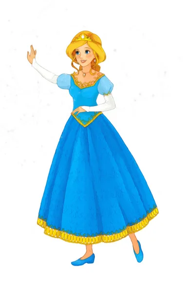 Escena Dibujos Animados Con Princesa Reina Ilustración Para Niños — Foto de Stock
