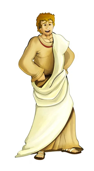 Kreskówkowa Scena Artystyczna Rzymskim Lub Greckim Starożytny Wojownik Charakter Lub — Zdjęcie stockowe