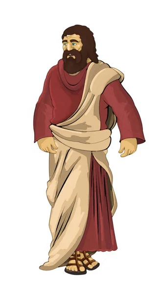 Cartoon Artistic Scene Roman Greek Ancient Character Warrior Gladiator White — Stock Photo, Image