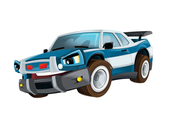 Прикольно Выглядящий Карикатурный Гоночный Автомобиль Hodd Стержень Изолирован Белом Нарде — стоковое фото