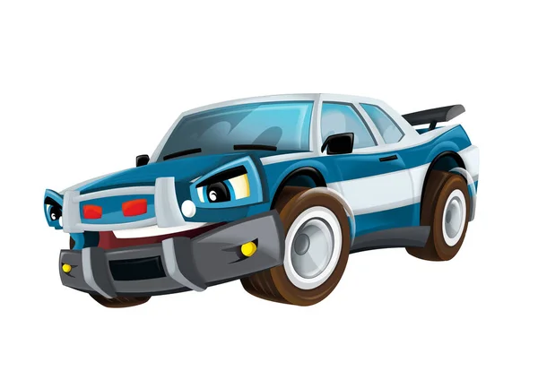 Cool Aussehende Cartoon Rennwagen Hod Stab Isoliert Auf Weißem Backgr — Stockfoto