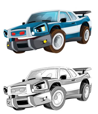 Güzel görünümlü yarış arabası beyaz sırt üstü izole edilmiş Rod Rod