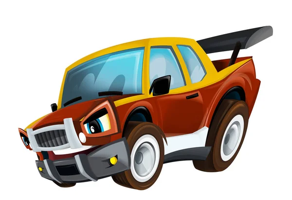 Cartoon Cool Uitziende Sportwagen Voor Racen Geïsoleerde Illustratie Voor Kinderen — Stockfoto