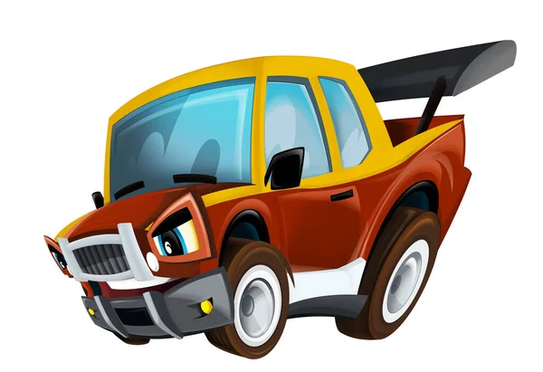 Cartoon Cool Aussehende Sportwagen Für Rennen Isolierte Illustration Für Kinder — Stockfoto