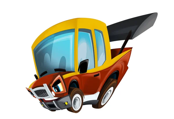 Cartoon Cool Aussehende Sportwagen Für Rennen Isolierte Illustration Für Kinder — Stockfoto