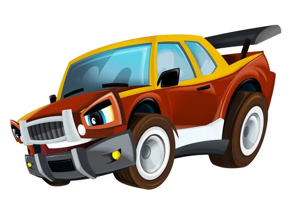 Cartoon Cool Looking Sports Car Racing Isolated Illustration Kids — Stock Photo, Image