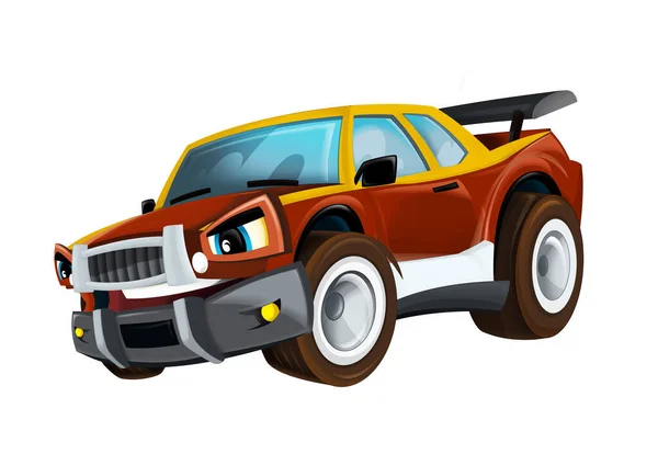 Tecknad Cool Ser Sportbil För Racing Isolerad Illustration För Barn — Stockfoto
