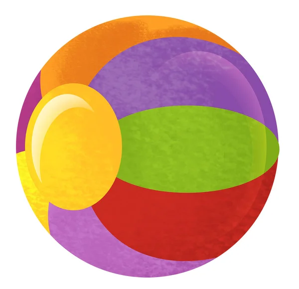 Cartoon Scene Colorful Ball Sport Leisure Time Isolated Illustration Kids — Stock Photo, Image