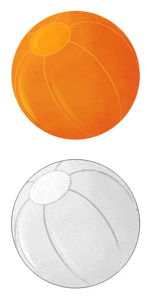 Σκηνή Κινουμένων Σχεδίων Πολύχρωμη Μπάλα Για Τον Αθλητισμό Και Για — Φωτογραφία Αρχείου